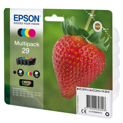 TARJETA EPSON. TINTA MULTICOLOR (B+C+M+Y) SERIE FRESA [C13T29864012]