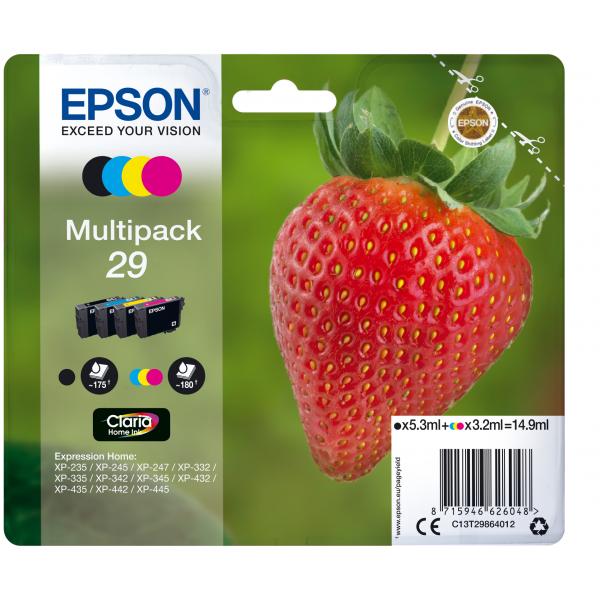 TARJETA EPSON. TINTA MULTICOLOR (B+C+M+Y) SERIE FRESA [C13T29864012]