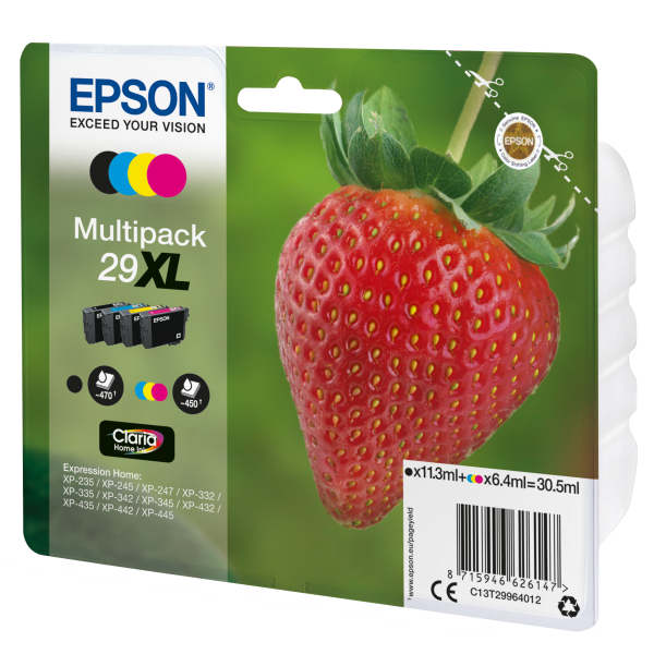 TARJETA EPSON. MULTIPACK DE TINTA 29XL SERIE FRESA (BK/C/M/Y) [C13T29964012]