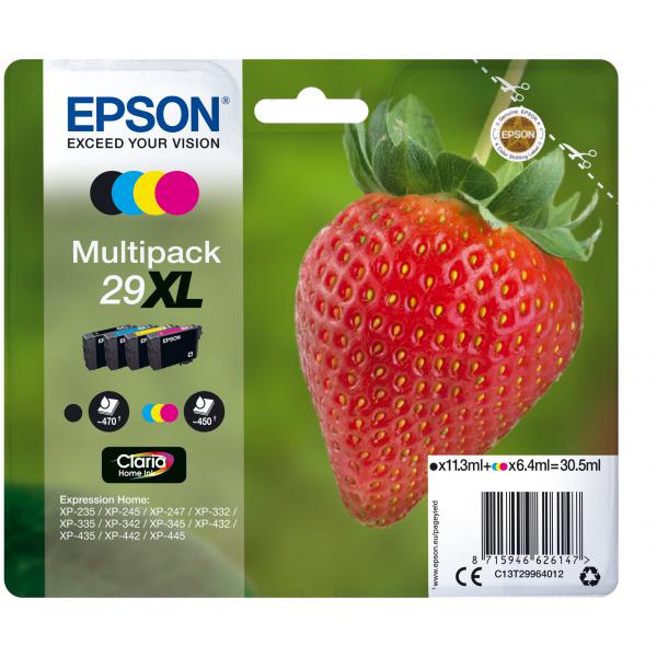 TARJETA EPSON. MULTIPACK DE TINTA 29XL SERIE FRESA (BK/C/M/Y) [C13T29964012]