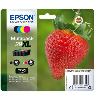 TARJETA EPSON. MULTIPACK DE TINTA 29XL SERIE FRESA (BK/C/M/Y) [C13T29964012]