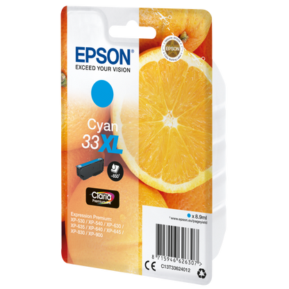 Epson Oranges T33XL Claria Premium Cyan Cartridge [C13T33624012]