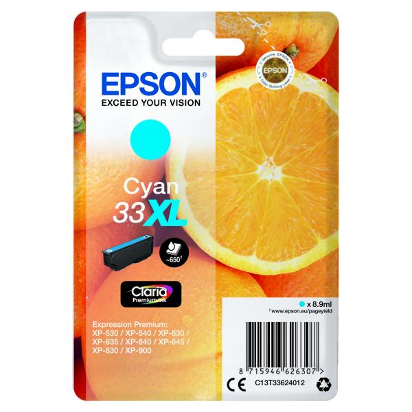 Epson Oranges T33XL Claria Premium Cyan Cartridge [C13T33624012]