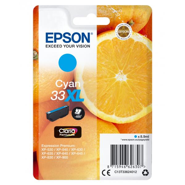 Epson Oranges T33XL Claria Premium Cyan Cartridge [C13T33624012]