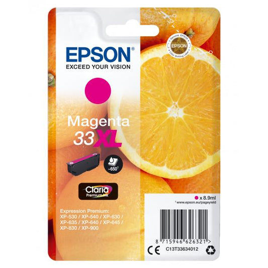 EPSON CART INK MAGENTA T33XL, SERIE ARANCIA [C13T33634012]