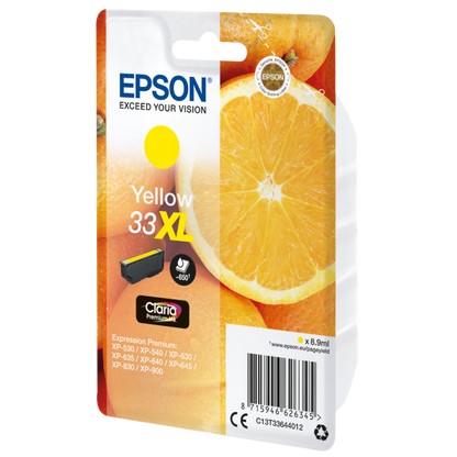 CARRITO DE TINTA EPSON AMARILLO XL PARA XP-630 XP-830 XP-635, SERIE 33 XL NARANJA [C13T33644012]