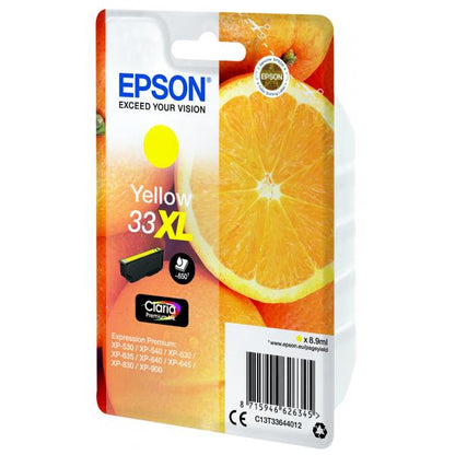 CARRITO DE TINTA EPSON AMARILLO XL PARA XP-630 XP-830 XP-635, SERIE 33 XL NARANJA [C13T33644012]