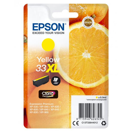 EPSON CART INK GIALLO XL PER XP-630 XP-830 XP-635, SERIE 33 XL ARANCIA [C13T33644012]