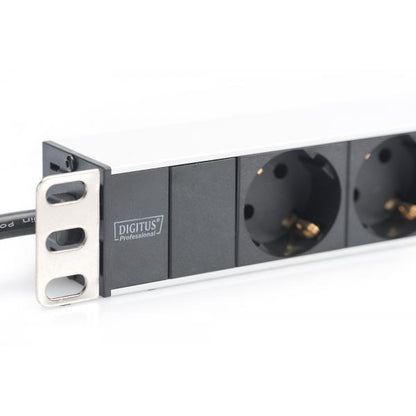 Digitus 1U Aluminum PDU - rackmountable - 8x safety outlet 16A - 4000W - 250VAC 50/60Hz [DN-95401]