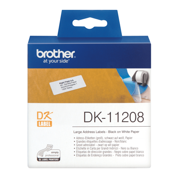 Brother DK-11208 Label Tape Black on White [DK11208]