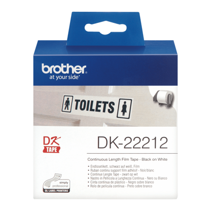 Brother DK-22212 nastro per etichettatrice Nero su bianco [DK22212]