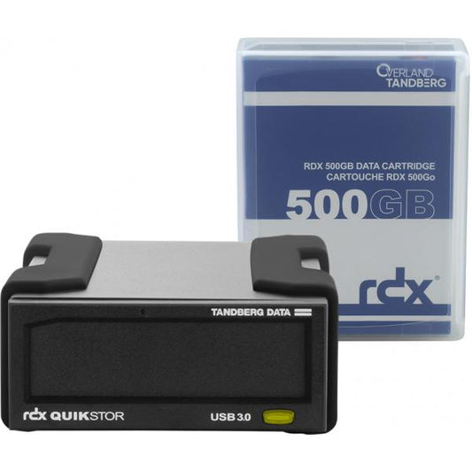 TANDBERG KIT DISPOSITIVO ESTERNO RDX USB3+ AUTOALIMENTATO + CARTUCCIA BACKUP 500GB (SUPPORTO WINDOWS) [8863-RDX]