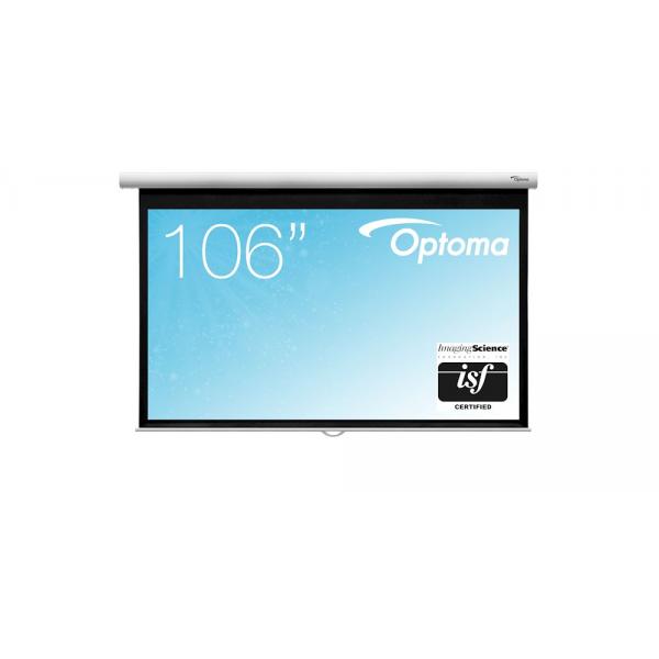 OPTOMA TELO PER VIDEOPROIETTORE A MURO MANUALE 16:9 BIANCO, 234 x 132 cm [DS-9106MGA]