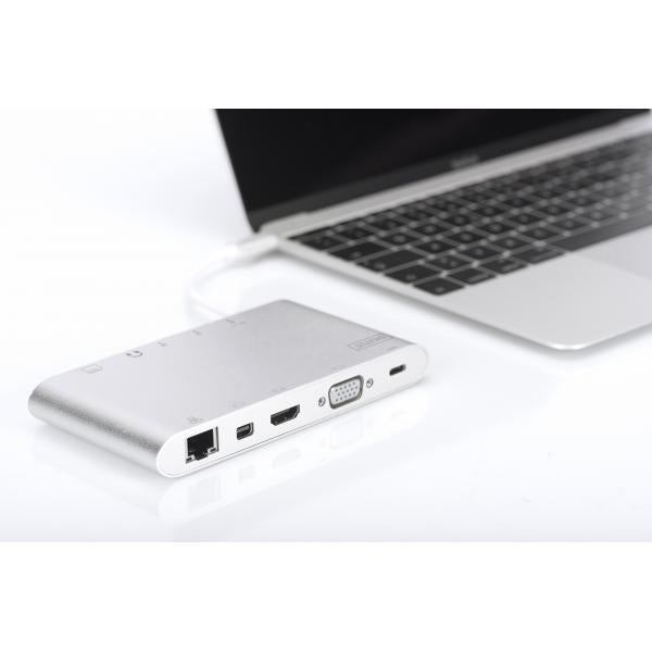 Digitus Universal Docking Station - USB-C - 11 Ports 3x video,1x USB-C - 3x USB3.0 - RJ45 - 2x card reader [DA-70861]