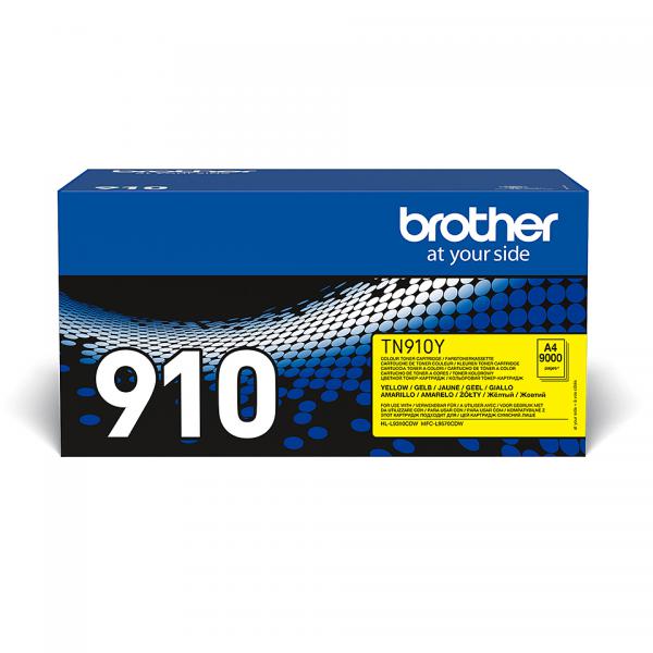 Brother TN910Y Cartucho de Tóner Amarillo Ultra Alta Capacidad 9.000 páginas para HLL9310CDW(T) [TN-910Y] 