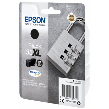 Epson Padlock Singlepack Black 35XL DURABrite Ultra Ink [C13T35914010]