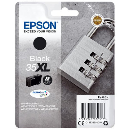 Epson Padlock Singlepack Black 35XL DURABrite Ultra Ink [C13T35914010]