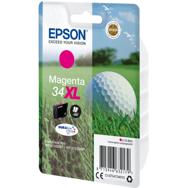 Epson Golf ball Singlepack Magenta 34XL DURABrite Ultra Ink [C13T34734010]