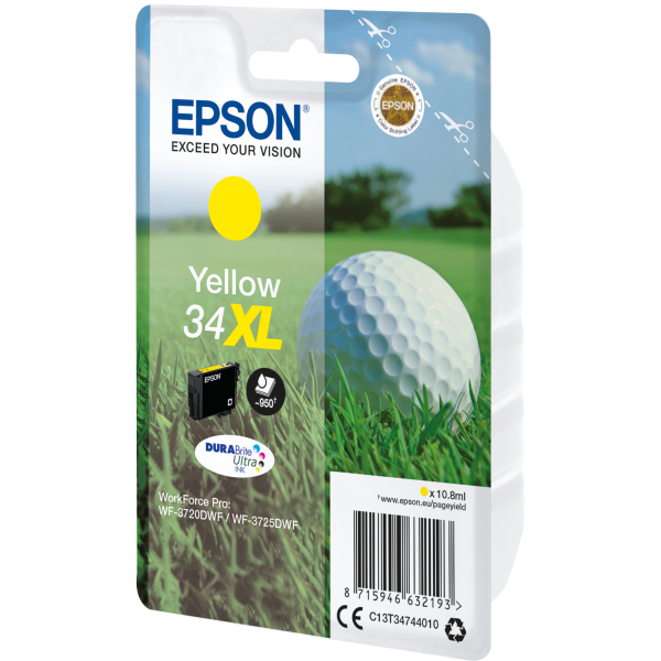 Epson Golf ball Singlepack Yellow 34XL DURABrite Ultra Ink [C13T34744010]