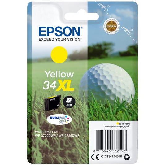 Epson Golf ball Singlepack Yellow 34XL DURABrite Ultra Ink [C13T34744010]