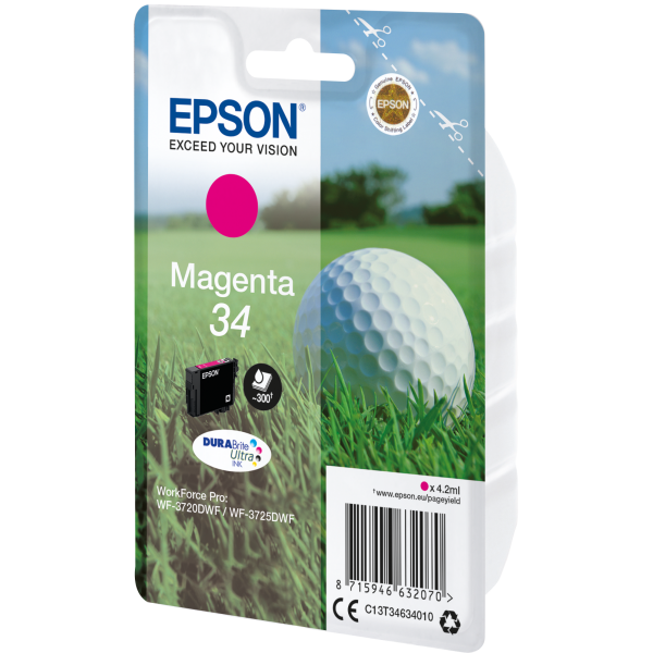 Epson Golf ball Singlepack Magenta 34 DURABrite Ultra Ink [C13T34634010]