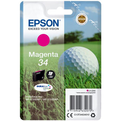 Epson Golf ball Singlepack Magenta 34 DURABrite Ultra Ink [C13T34634010]