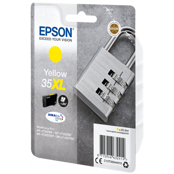 Epson Padlock Singlepack Yellow 35XL DURABrite Ultra Ink [C13T35944010]