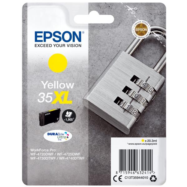 Epson Candado Paquete Individual Amarillo 35XL Tinta DURABrite Ultra [C13T35944010]