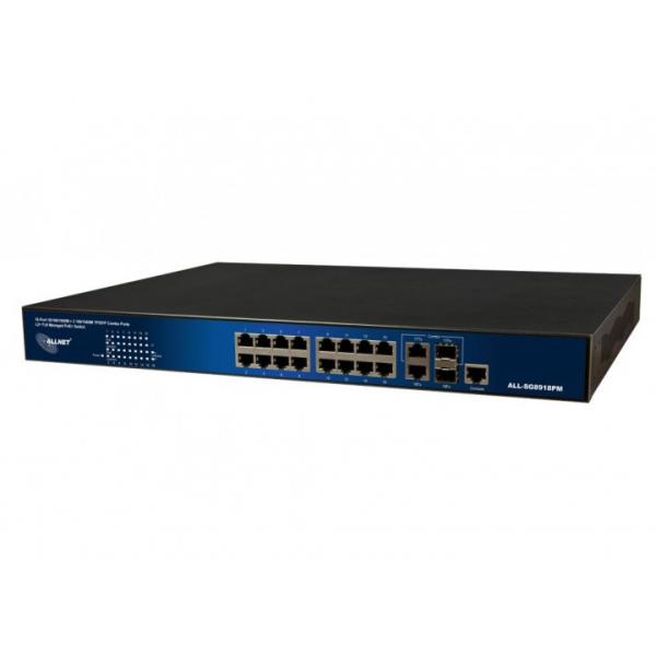 Allnet ALL SG8918PM, Switch full managed 16 porte Gigabit HPoE + 2 porte Combo Giga ALL-SG8918PM [ALL-SG8918PM]