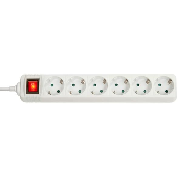 LINDY MULTI SOCKET 6 SCHUKO INPUT WITH SWITCH, WHITE [73103] 