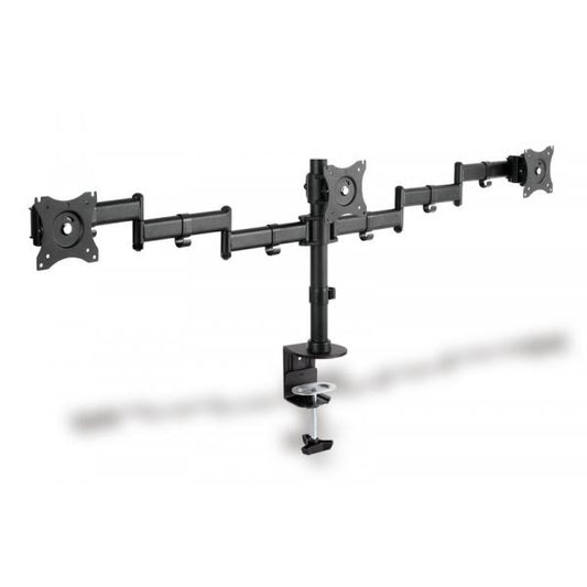 Digitus Triple Monitor Desk Clamp Mount - 15-27inch - max. load 3x8Kg -VESA max. 100x100 - Black [DA-90362]