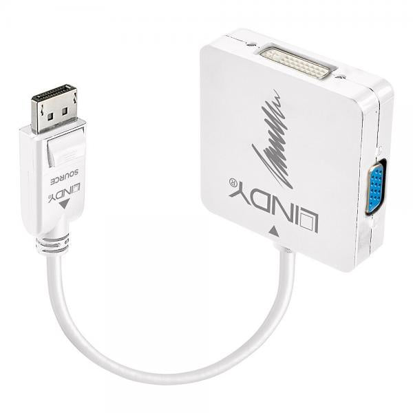 Lindy 41028 cavo e adattatore video DisplayPort DVI-D + VGA (D-Sub) + HDMI Nero [LINDY41028]