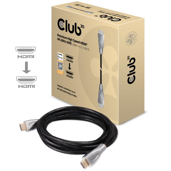 CLUB3D CAVO HDMI 2.0 MASCHIO TO HDMI 2.0 MASCHIO HIGH SPEED 4K UHD 1M [CAC-1311]