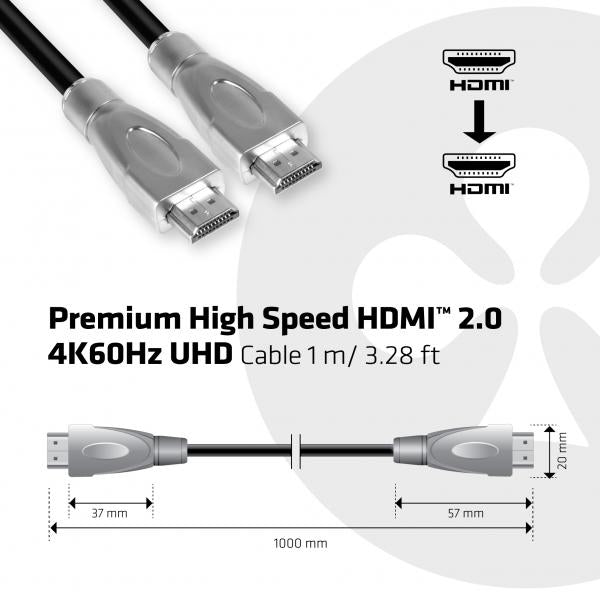 CLUB3D CAVO HDMI 2.0 MASCHIO TO HDMI 2.0 MASCHIO HIGH SPEED 4K UHD 1M [CAC-1311]