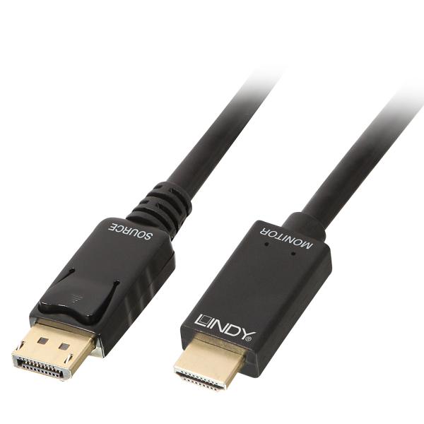 Lindy 36924 cavo di interfaccia e adattatore Diplayport HDMI Nero [LINDY36924]