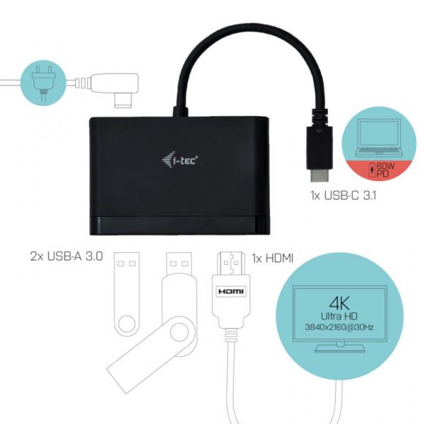i-tec USB C HDMI Travel Adapter PD/Data [C31DTPDHDMI]