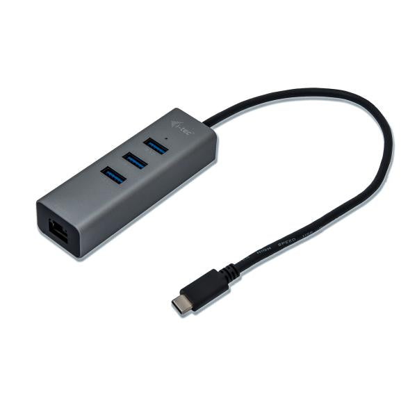 I-TEC CAVO USB-C METAL HUB 3 PORT+GIGABIT ETHERNET ADAPTER [C31METALG3HUB]
