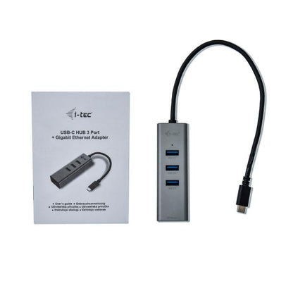 I-TEC CAVO USB-C METAL HUB 3 PORT+GIGABIT ETHERNET ADAPTER [C31METALG3HUB]