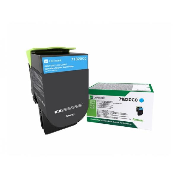 Lexmark 71B20C0 cartuccia toner 1 pz Originale Ciano [71B20C0]