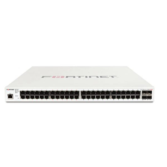 Fortinet FortiSwitch 248E-POE Gigabit Ethernet L2 administrado (10/100/1000) Compatible con alimentación a través de Ethernet (PoE) 1U Blanco [FS-248E-POE] 