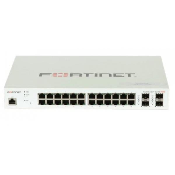 Fortinet FortiSwitch 224E-POE Gigabit Ethernet administrado L2/L3 (10/100/1000) Compatible con alimentación a través de Ethernet (PoE) 1U Blanco [FS-224E-POE] 