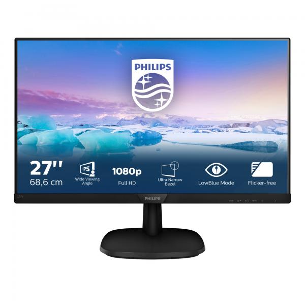 MONITOR PHILIPS 27 LED IPS 16:9 FHD 4MS 250CDM, VGA/HDMI, TS MULTIMEDIA [273V7QJAB]