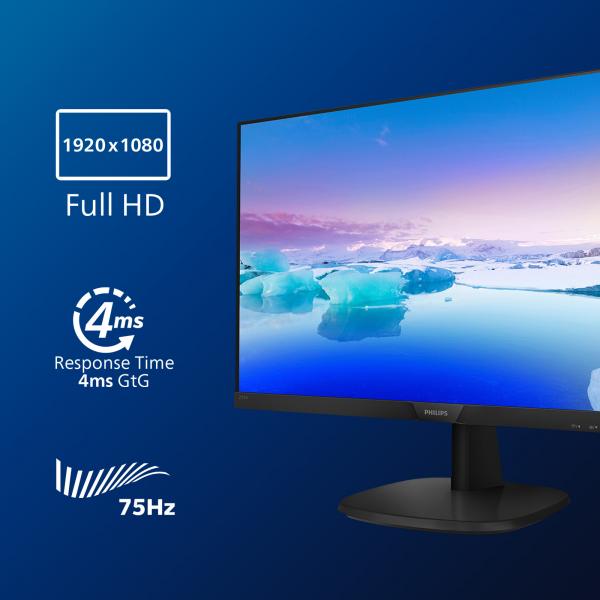 MONITOR PHILIPS 27 LED IPS 16:9 FHD 4MS 250CDM, VGA/HDMI, TS MULTIMEDIA [273V7QJAB]