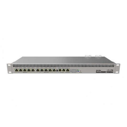 MikroTik, RB1100AHx4 Dude Edition, RB1100AHx4 Powerful 1U rackmount router with 13x Gigabit Ethernet ports, 60GB M.2 drive for Dude database RB1100Dx4 [RB1100Dx4]