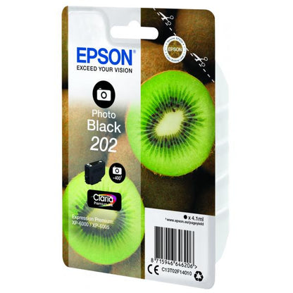 Epson Kiwi Singlepack Photo Black 202 Claria Premium Ink [C13T02F14010]