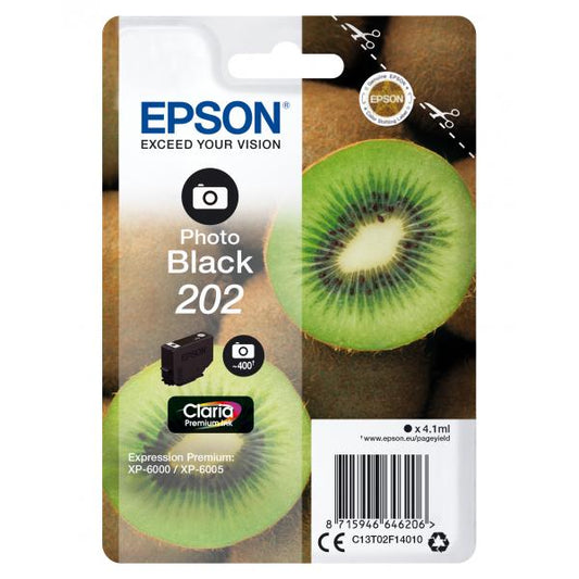 Epson Kiwi Singlepack Photo Black 202 Claria Premium Ink [C13T02F14010]