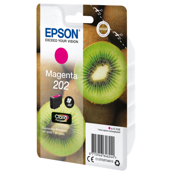 Epson Kiwi Singlepack Magenta 202 Claria Premium Ink [C13T02F34010]