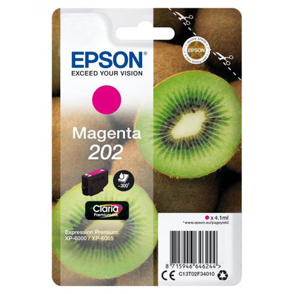 Epson Kiwi Singlepack Magenta 202 Claria Premium Ink [C13T02F34010]