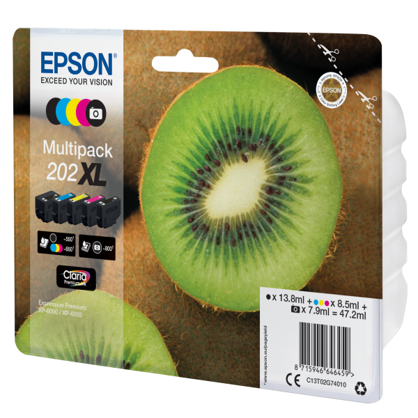 Epson Kiwi Multipack 5-colours 202XL Claria Premium Ink [C13T02G74010]