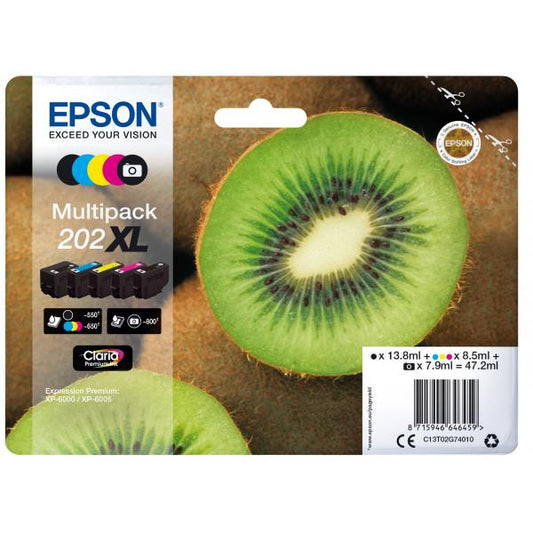 Epson Kiwi Multipack 5-colours 202XL Claria Premium Ink [C13T02G74010]